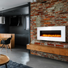 Holbeck Wall Mounted Electric Fire, White Flat Glass with Remote Control
