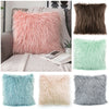 18" Plush Throw Pillow Case Fluffy Plush Sofa Cushion Cover Home Sofa Decor
