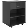Rolling Cabinet High Gloss Black 46x36x59 cm Chipboard Organiser
