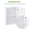 Bathroom Mirror Cupboard Wall-Mounted Storage Cabinet w/Double Doors & Shelf