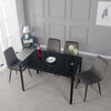 Glass Dining Table and 2 / 4 Grey Chairs Optional Lounge Office Home Furniture
