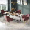 Modern Dining Chair Velvet Padded Seat Metal Legs Kitchen Restaurant Home Office