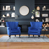 Wingback Armchair High Back Chair Lounge Sofa Living Room Upholstery Velvet Blue