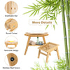 Bamboo Shower Bench Foot Stool Set Bathroom Organizer Seat Stool Shower Bench