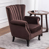 Velvet Linen Occasional Armchair Queen Anne Chair Lounge Oyster Wing Back Sofa