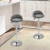 2 Pieces Upholstered Swivel Stool Adjustable Height Chair Office Desk Bar Stool