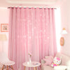 Star Blackout Window Curtains Hollow Thermal Insulated Home Bedroom Living Room