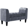 Velvet Padded Bed End Bench Storage Box Ottoman Stool Armed Hallway Window Seat