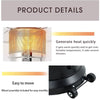 Patio Heater Gas Powered Steel Outdoor Heating Catering with Wheels 5-13KW Black