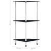 2/3 Tier Glass Shelf Unit Clear Modern Storage Display Side Table Furniture