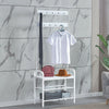 Metal Hallway Coat Stand Shoe Rack Wood Bench Seat Hooks Hanger Clothes Hat Bag
