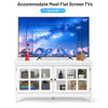 TV console table for TVs up to 50'' Modern TV Stand Glass Door Storage Cabinet