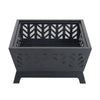 Square Fire Pit Outdoor Garden Log Burner Fire Bowl Steel Camping BBQ Brazier