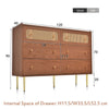 Chest of Drawers with 6 Drawers Rattan Cabinet Bedroom Furniture Storage Bedside