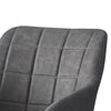 2PCS Grey Faux Leather Dining Chairs Upholstered Accent Chair Lounge Office