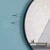Large Round Wall Mounted Mirror Bathroom Bedroom Makeup Mirror Black Metal Frame