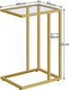 C Shaped Side Table Tempered Glass Gold Side Table End Table EGD03SF01G1