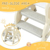 Toddler Slide and Swing Set 4 in 1, Kids Playground Climber Swing Playset Beige
