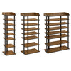 7 Tier Shoe Rack Vertical Tall Storage Shelf Unit Cabinet Organizer Rustic Brown