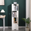 136cm Slim 4-Tier Bookcase Corner Display Cabinet Storage Shelf Cupboard Tall