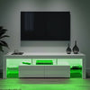 Modern TV Stand White High Gloss Cabinet Entertainment LED Lights Living Room