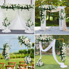 3PCS Artificial Wedding Arch Rose Flower Row Top Table Centrepiece Vase Set