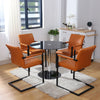 90cm Tempered Round Table Clear Glass Chrome Base Leg Dinner Kitchen Furniture