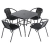 Tempered Glass Top Table Garden Dining Table Outdoor Patio Bistro Umbrella Hole