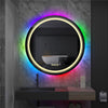 Ultra-Modern Round LED Bathroom Mirror RGB Backlit Stepless Colors Dimmable Wall