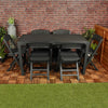 Plastic Rattan Patio Dining Table & Folding Chairs Outdoor Garden Furniture Sets