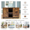 Wood File Cabinet with 3 Drawers Rustic Brown Office Cabinet File Storage New