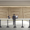 Set of 2 Belt Stanchion Crowd Control Barrier Stand with 190cm Retractable Belt