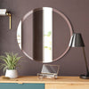 Round Vanity Makeup Mirror Frameless Bathroom Wall Mirror with Bevelled Edges UK