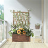 Trough Garden Wooden Planter Box Flower Grow Pot with Trellis Lattice Raised Bed