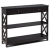 3-Tier Console Table X-Design Hallway Storage Cabinet Sofa Side Table W/ Drawer