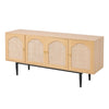 Console Rattan Wood Sideboard Cabinet Door Drawer Media TVStand Cabinet Cupboard