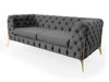 Luxury 2 Seater Chesterfield Sofa Couch Tufted Suite Grey Velvet Upholstered