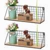 2X Retro Industrial Style Wall Shelf Shelving Unit Metal Wood Storage Rack Black