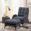 Matte Velvet Tub Occasional Lounger Accent Chair Recliner Armchair Footstool Set