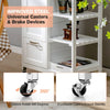 Rolling Kitchen Serving Cart Mobile Utility Trolley w/3 Drawers & Removable Tray