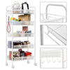5 Tiers Metal Kitchen Trolley Cart Salon Beauty SPA Storage Shelf Rolling Wheels