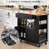 Kitchen Storage Trolley Cart Rolling Island Shelves Cupboard W/ Drawer & Cabinet