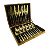 24pcs Luxury Cutlery Set Stainless Steel Knife Spoon Fork Teaspoons Canteen Gold
