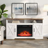 Fireplace TV Stand for TVs up to 73 Inches With Electric Heater Insert LED Flame