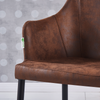 Zarah Faux Leather Armchair | Modern Dining Chair Brown Chocolate Latte Mocha UK