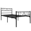 Twin Size Metal Bed Frame with Headboard and Footboard Mattress Foundation Black
