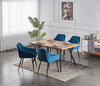 Set of 2/4 Dining Chairs Velvet Padded Seat Metal Legs High Back Chairs Kitchen