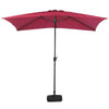 2x3m Garden Table Parasol Sun Umbrella Crank Tilt Rectangle Sun Shade with Base