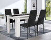 Wood Dining Table and Chairs 4 / 6 Set Pu Leather Seat Kitchen Room Furniture
