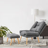 Modern Single Fabric Grey Recliner Armchair Sofabed Sleeper Chair With Footstool